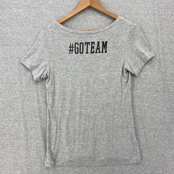 Twine & Stark Shirt Womens Medium Gray Tee Short Sleeve Football #Go Team - Picture 3 of 9